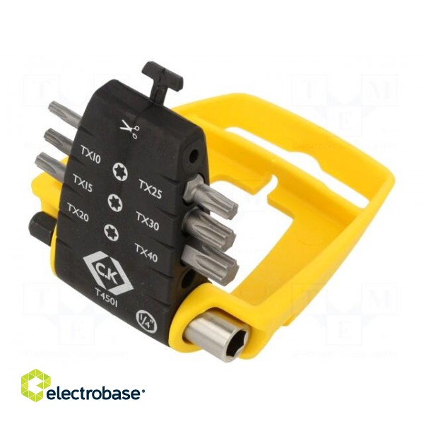 Kit: screwdriver bits | Pcs: 7 | Torx® | 25mm | Mounting: 1/4" (C6,3mm) paveikslėlis 2