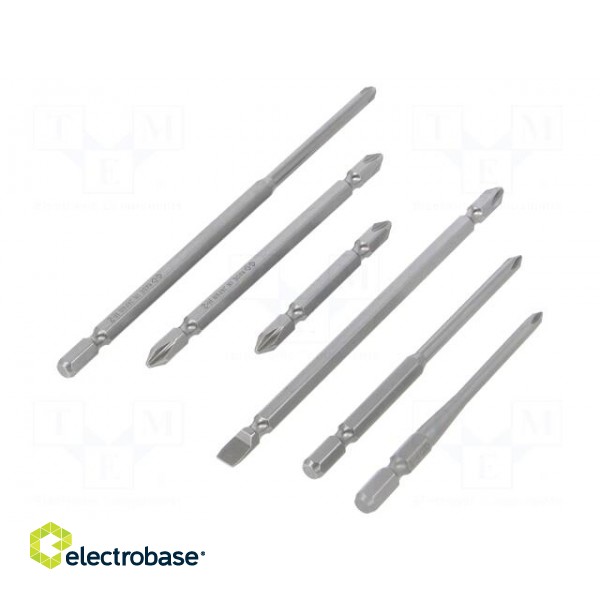 Kit: screwdriver bits | Phillips,slot | Size: PH0,PH1,PH2,SL 6mm image 1