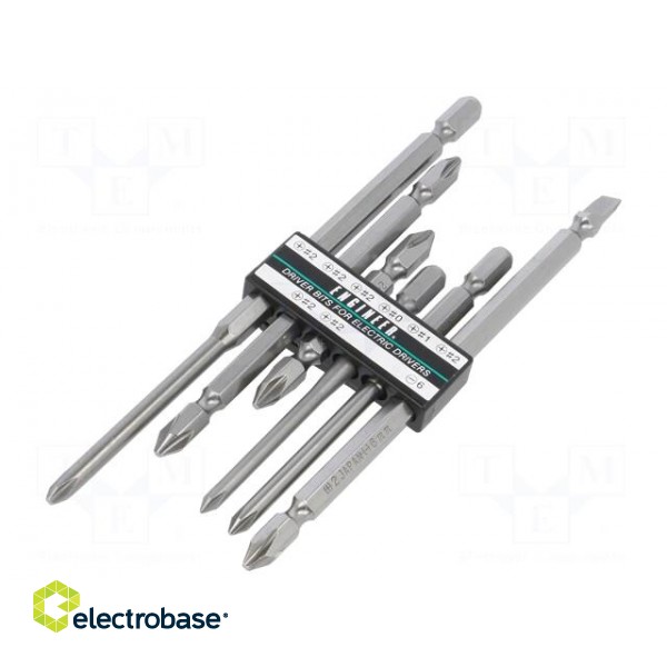 Kit: screwdriver bits | Phillips,slot | Size: PH0,PH1,PH2,SL 6mm image 2