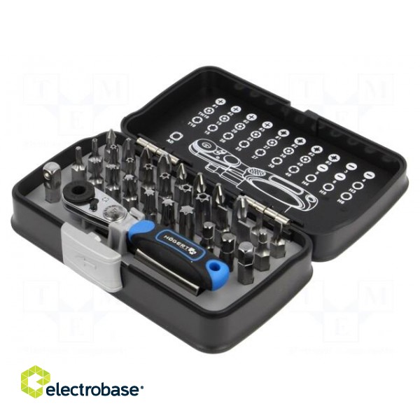 Kit: screwdriver bits | plastic box | 33pcs. paveikslėlis 1