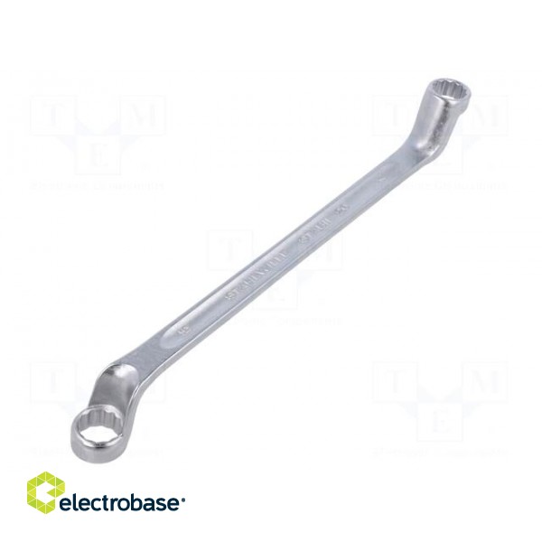 Wrench | box | 14mm,15mm | chromium plated steel | L: 245mm | offset