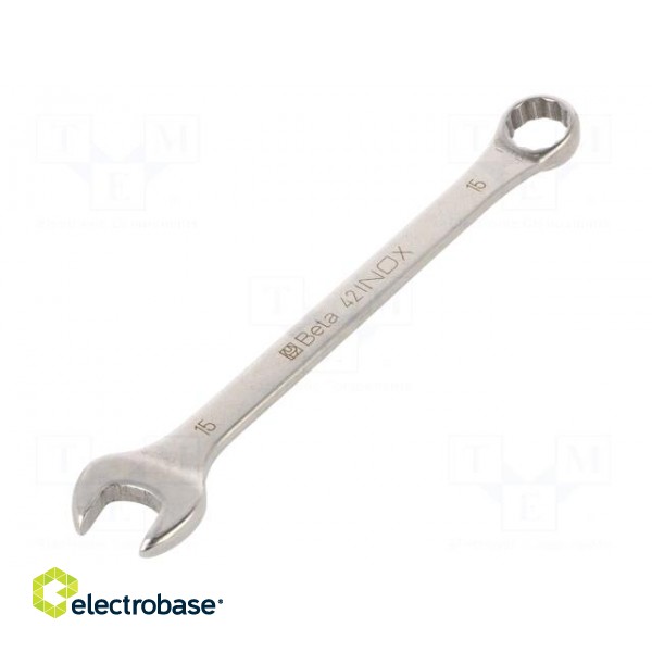 Wrench | combination spanner | 15mm | stainless steel