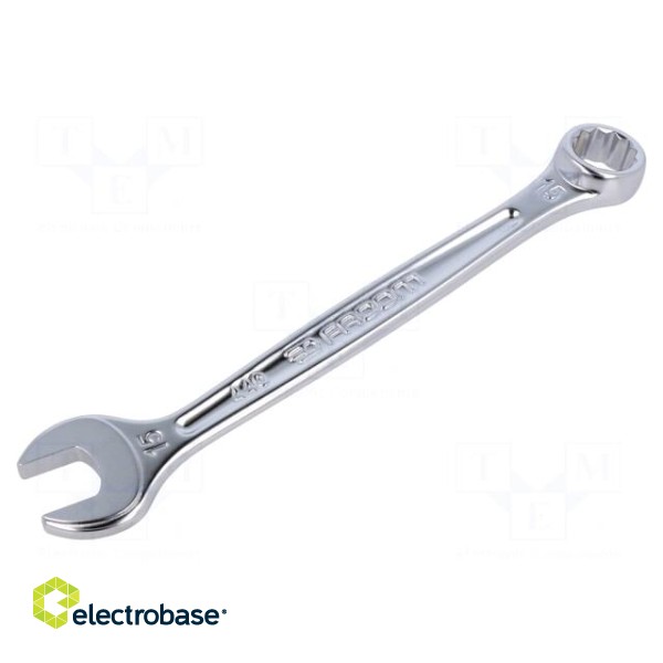 Wrench | combination spanner | 15mm | L: 185mm | satin