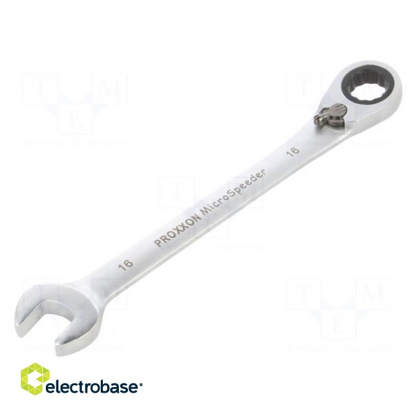 Wrench | combination spanner,with ratchet | 16mm | MicroSpeeder