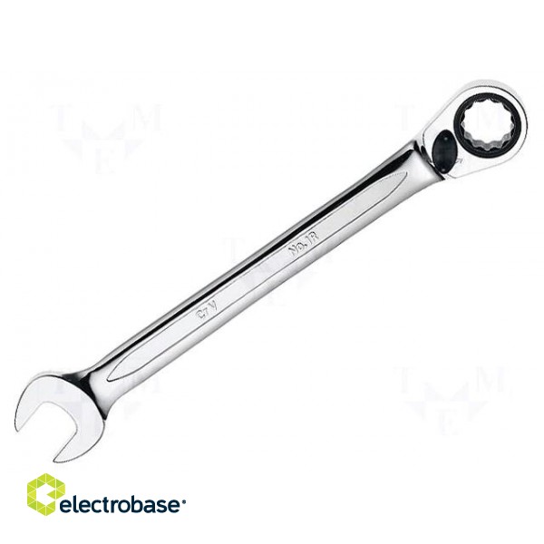 Key | combination spanner,with ratchet | 15mm | Overall len: 200mm