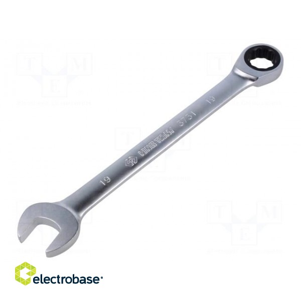 Wrench | combination spanner,with ratchet,with joint | 19mm