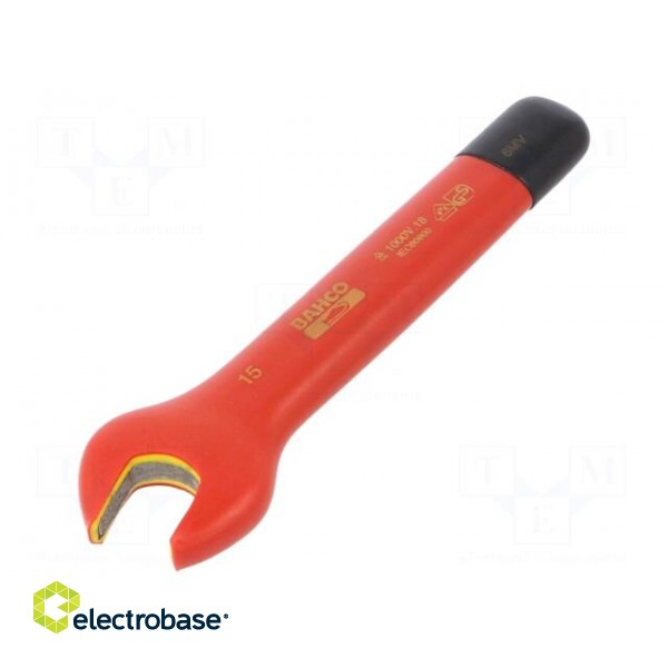 Key | insulated,spanner | 15mm | IEC 60900,VDE | tool steel | 150mm