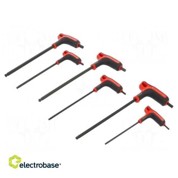 Wrenches set | hex key,spherical | Kind of handle: L | 6pcs.