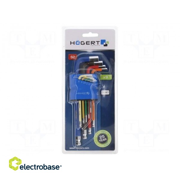 Wrenches set | hex key,spherical | long | 9pcs.