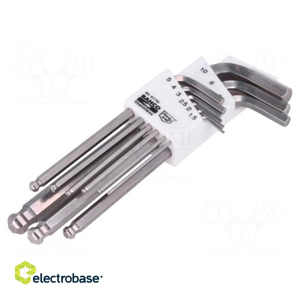 Wrenches set | hex key | stainless steel | 9pcs.