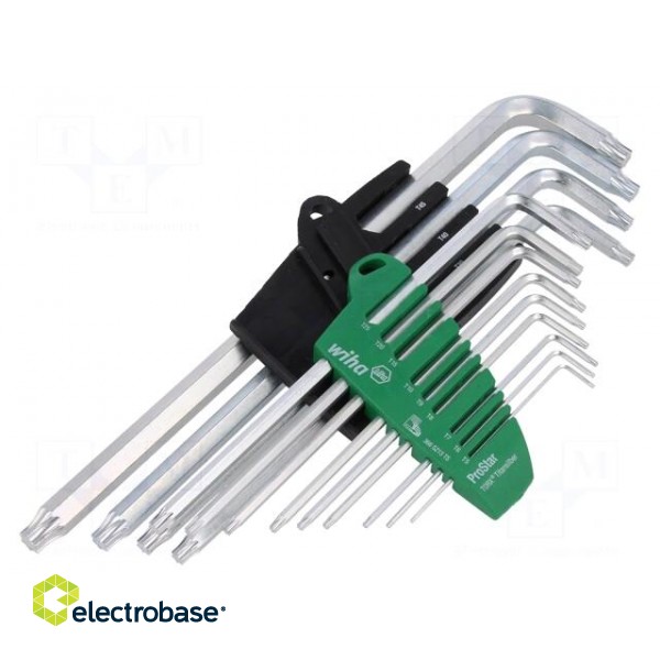 Key set | Torx® | Chrom-vanadium steel | Pcs: 13 | Package: blister image 1