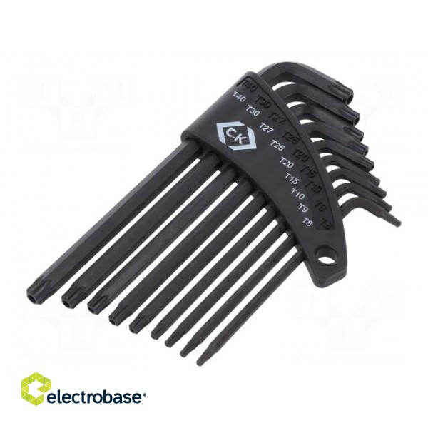 Key set | Torx® | TX08,TX09,TX10,TX15,TX25,TX27,TX30,TX40 | Pcs: 9