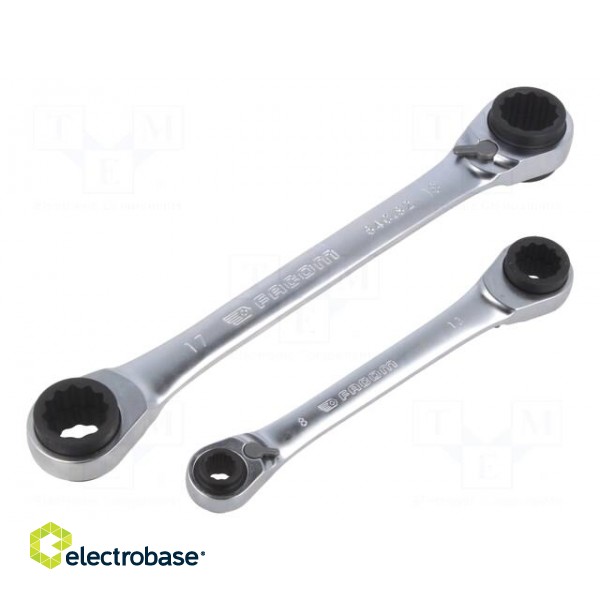 Wrenches set | box,with ratchet | double-sided,with switch | 2pcs.