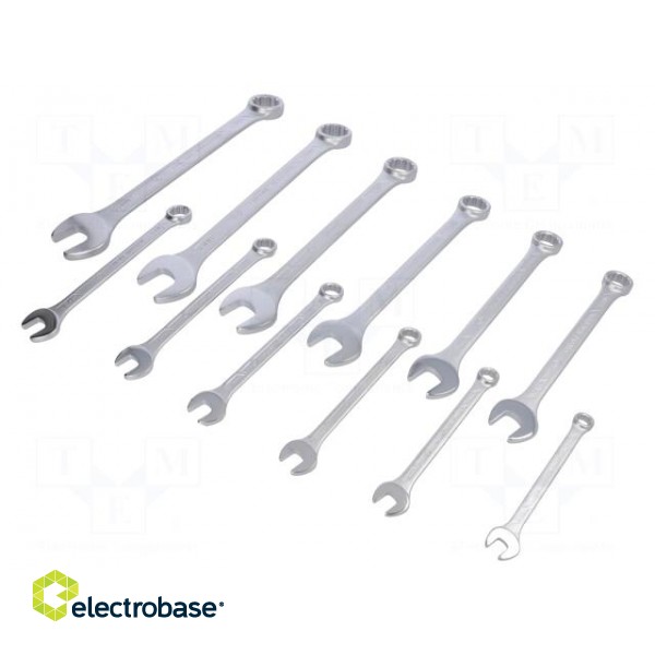 Key set | combination spanner | chromium plated steel | Pcs: 12 image 1