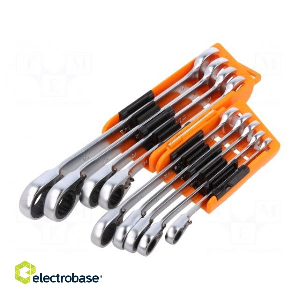 Wrenches set | combination spanner,with ratchet | 9pcs. image 1