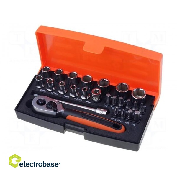 Wrenches set | 6-angles,socket spanner | tool steel | 25pcs.