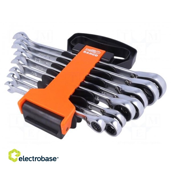 Wrenches set | inch,combination spanner,with ratchet | 8pcs. фото 2