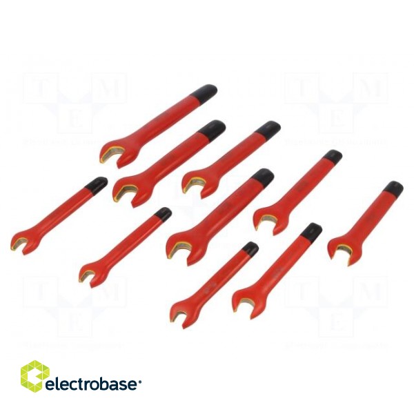 Key set | insulated,spanner | steel | Pcs: 10 | Conform to: EN 60900 фото 1
