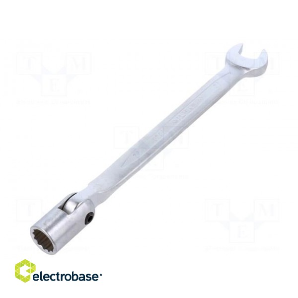 Wrench | combination swivel head socket,with joint | L: 190mm image 2