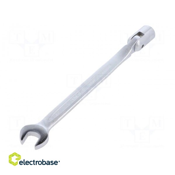 Wrench | combination swivel head socket,with joint | L: 206mm image 1