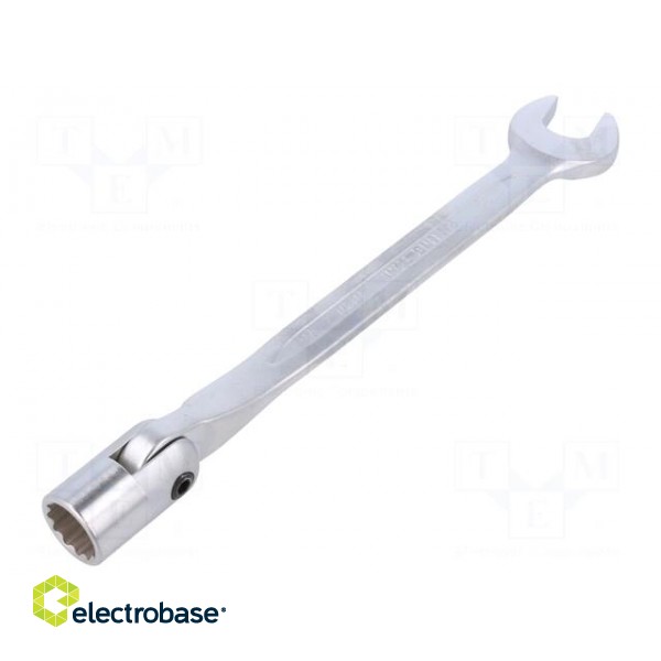 Wrench | combination swivel head socket,with joint | L: 234mm image 2