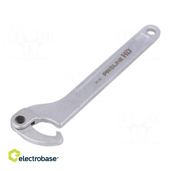Wrench | hook | Chrom-vanadium steel | L: 202mm | Grip capac: 35÷50mm
