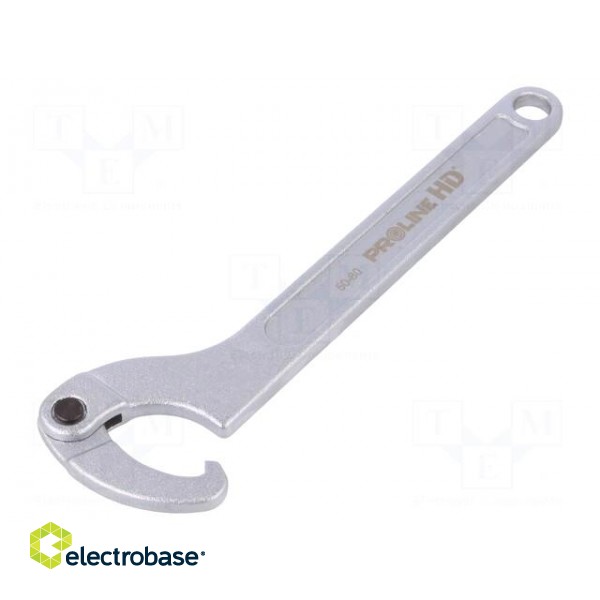 Wrench | hook | Chrom-vanadium steel | L: 280mm | Grip capac: 50÷80mm