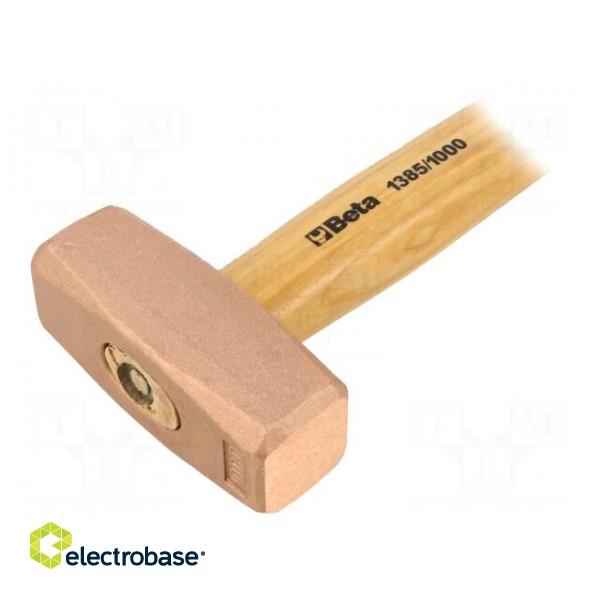 Hammer | 280mm | 1kg | copper | wood image 2
