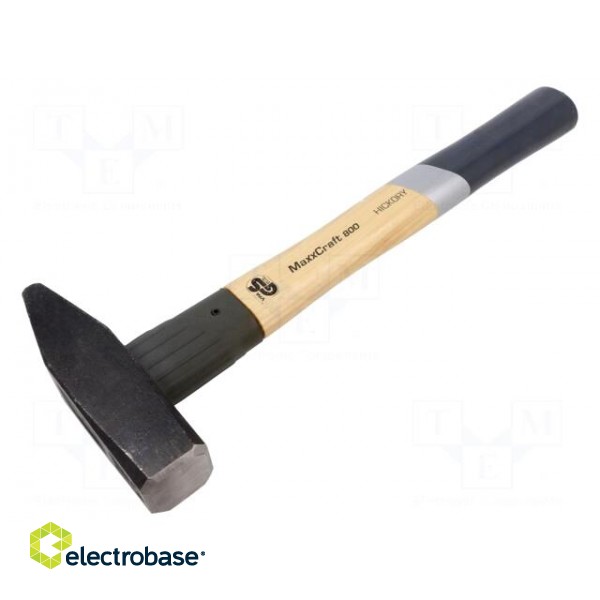 Hammer | 350mm | W: 131mm | 800g | wood (hickory) | MAXXCRAFT image 1
