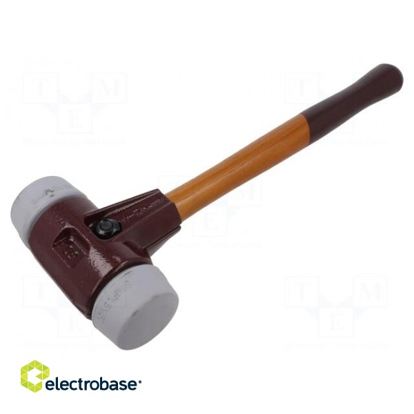 Hammer | 370mm | W: 135mm | 1.07kg | 50mm | round | elastomer | wood фото 1