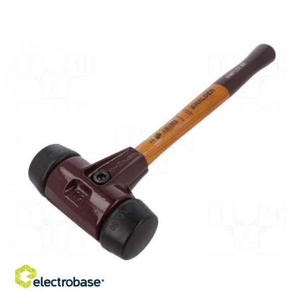 Hammer | 370mm | W: 135mm | 1.15kg | 50mm | round | rubber | wood | SIMPLEX image 1