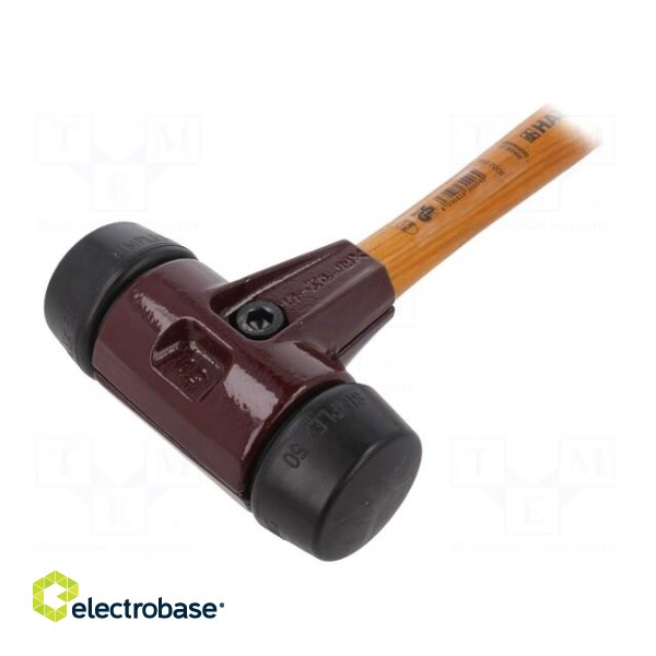 Hammer | 370mm | W: 135mm | 1.15kg | 50mm | round | rubber | wood | SIMPLEX image 2