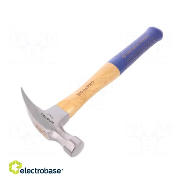 Hammer | carpenter | 455g | round | wood (hickory) image 1
