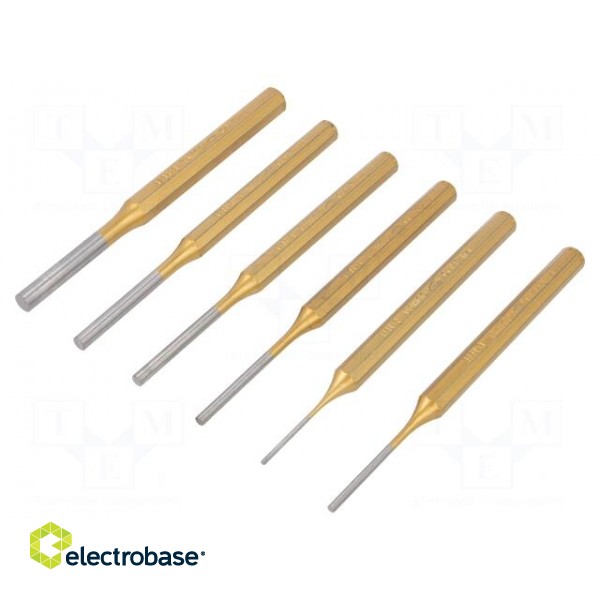 Kit: punches | Pcs: 6 | Features: hardened and heat treated image 1
