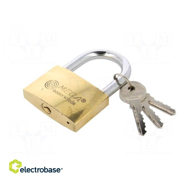 Padlock | hardened shackle | Kind: shackle | Equipment: 3 keys | 63mm image 2