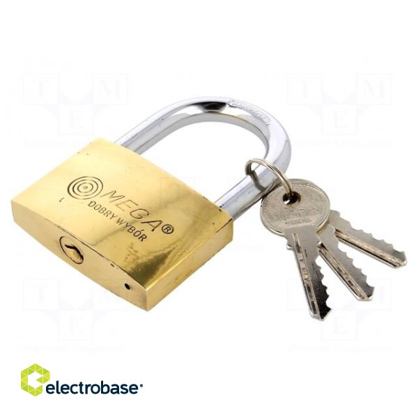 Padlock | hardened shackle | Kind: shackle | Equipment: 3 keys | 63mm image 1