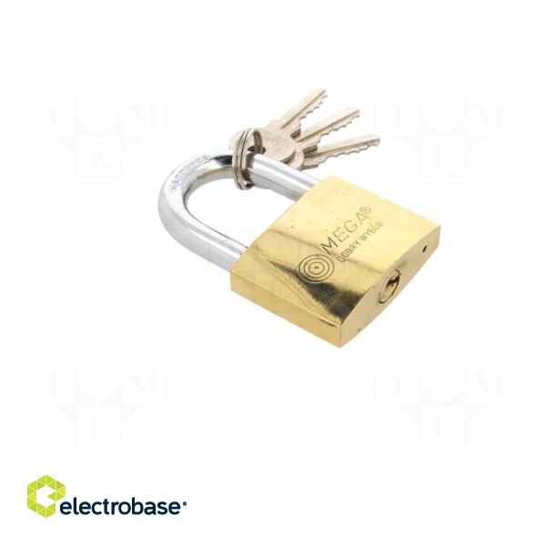 Padlock | hardened shackle | Kind: shackle | Equipment: 3 keys | 50mm фото 8