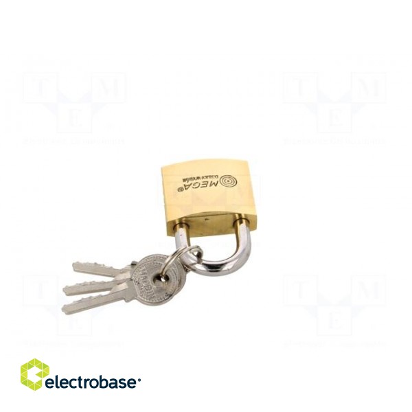 Padlock | hardened shackle | shackle | Equipment: key x3 | Mat: brass image 5