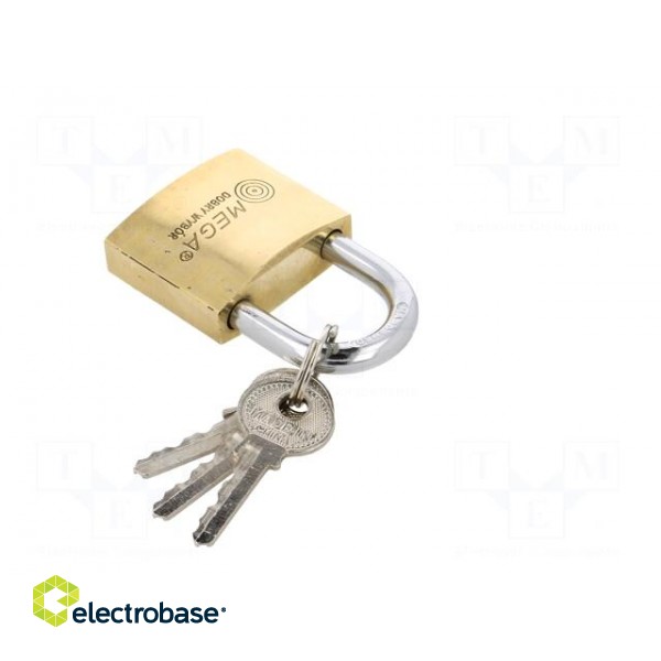 Padlock | hardened shackle | shackle | Equipment: key x3 | Mat: brass image 4