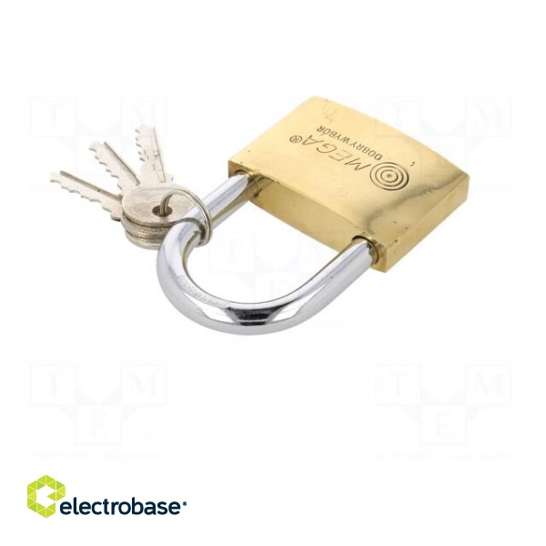 Padlock | hardened shackle | Kind: shackle | Equipment: 3 keys | 63mm paveikslėlis 6