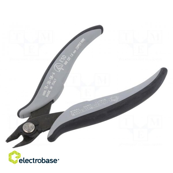 Pliers | cutting,miniature,curved | ESD | 138mm | with small chamfer image 1
