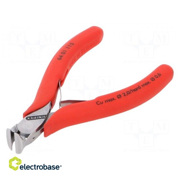 Pliers | end,cutting | handles with plastic grips | 115mm image 1