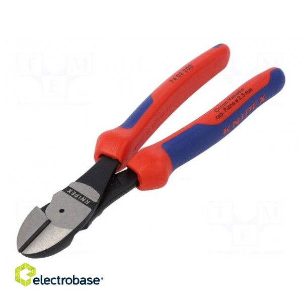 Pliers | side,cutting | plastic handle | Pliers len: 200mm image 1