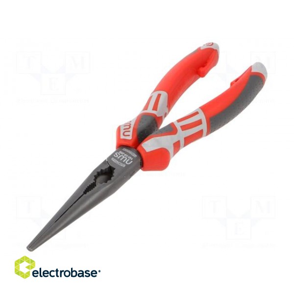 Pliers | half-rounded nose,elongated | 205mm | Cut: with side face фото 1