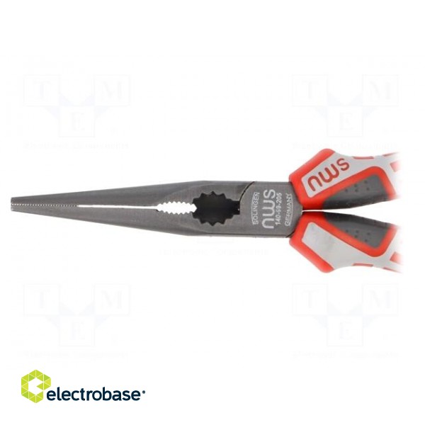 Pliers | half-rounded nose,elongated | 205mm | Cut: with side face image 3