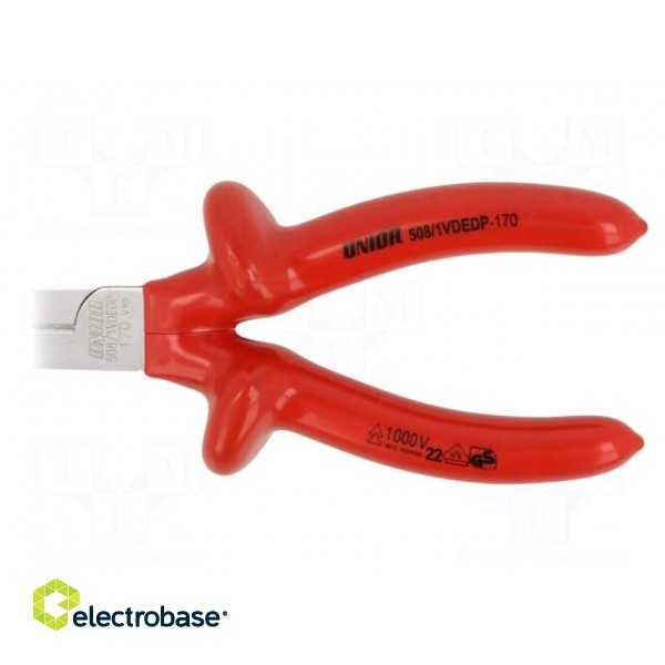 Pliers | insulated,half-rounded nose | 170mm | 508/1VDEDP image 4