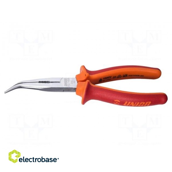 Pliers | side,cutting,curved,half-rounded nose | 200mm