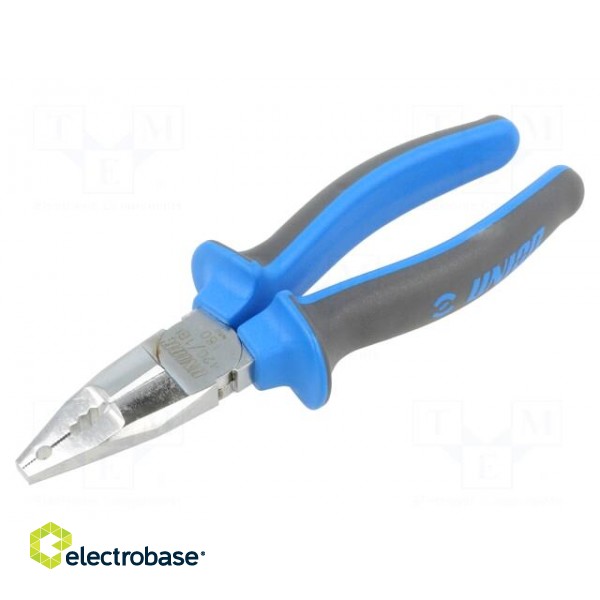 Pliers | for gripping and cutting,universal,crimping | 180mm paveikslėlis 1