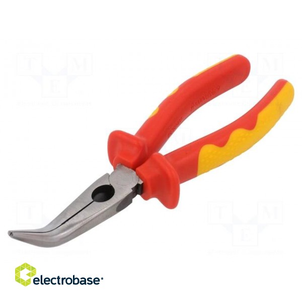 Pliers | insulated,curved,half-rounded nose | 200mm image 1