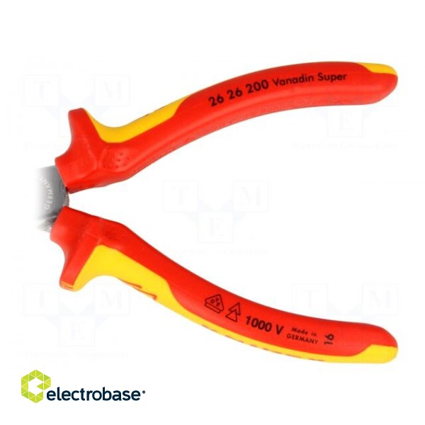 Pliers | insulated,curved,half-rounded nose | steel | 200mm image 3